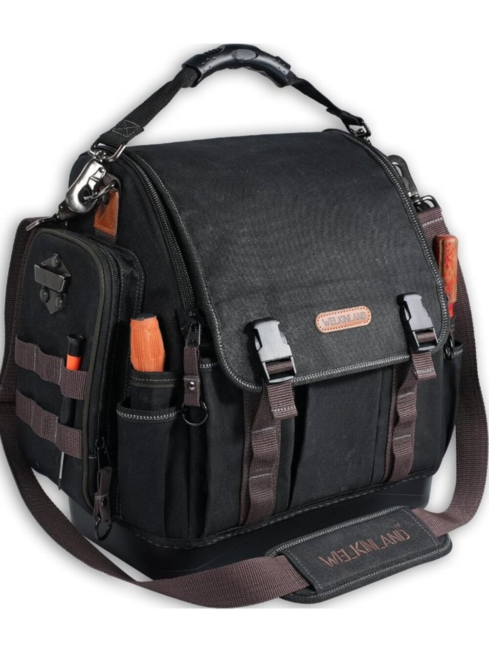 41-Pocket Electrician Tool Bag - 14-Inch Hard Bottom Organizer for Tools
